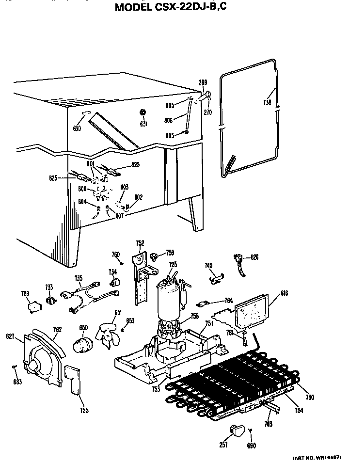 Hotpoint CSX22DJB unit parts diagram