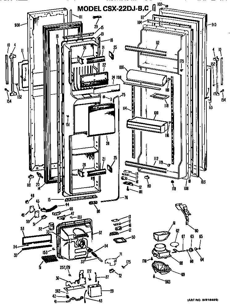 Hotpoint CSX22DJB doors diagram