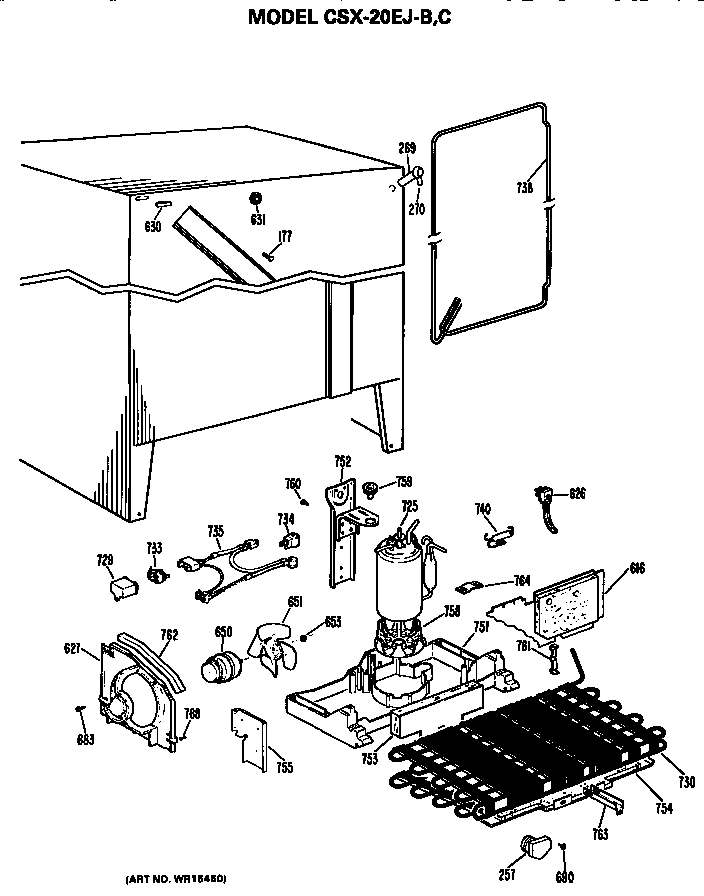 Hotpoint CSX20EJC unit parts diagram