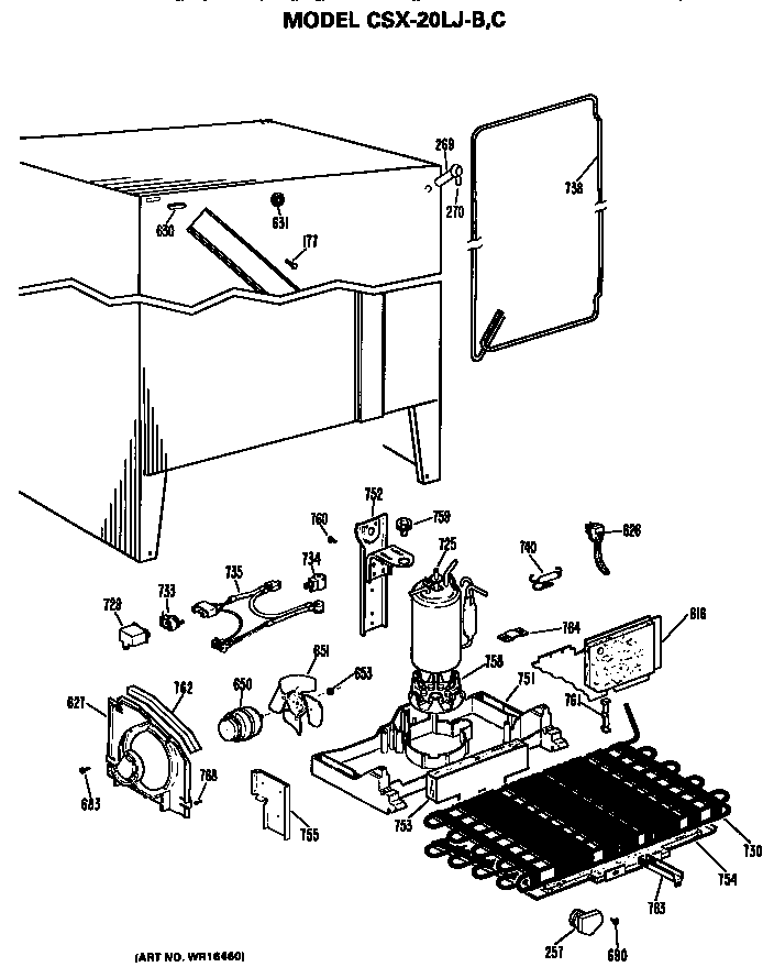 Hotpoint CSX20LJB unit parts diagram