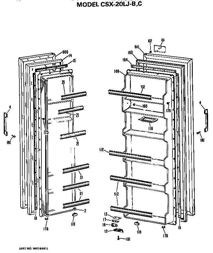 Hotpoint CSX20LJB doors diagram