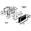 Hotpoint RGH846GEJ5 lower oven door diagram