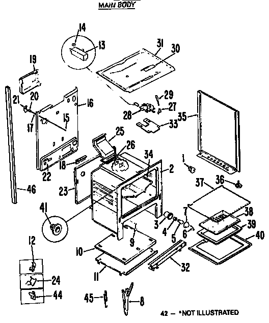 Hotpoint RGH946GEJ1 main body diagram