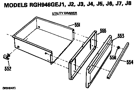 Hotpoint RGH946GEJ1 utility drawer diagram