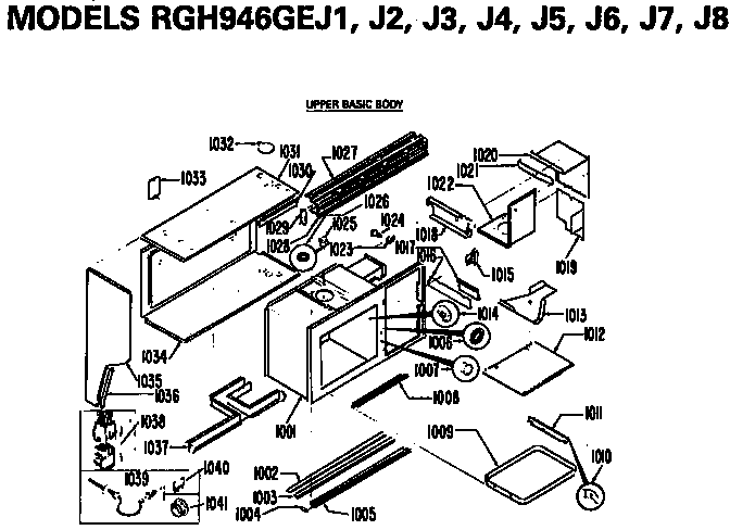 Hotpoint RGH946GEJ1 upper basic body diagram
