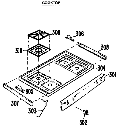Hotpoint RGH946GEJ1 cooktop diagram