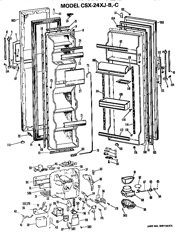 Hotpoint CSX24XJC doors diagram