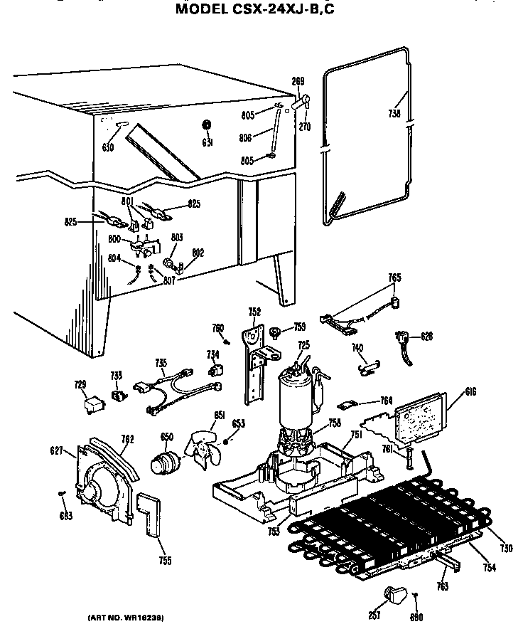 Hotpoint CSX24XJC unit parts diagram