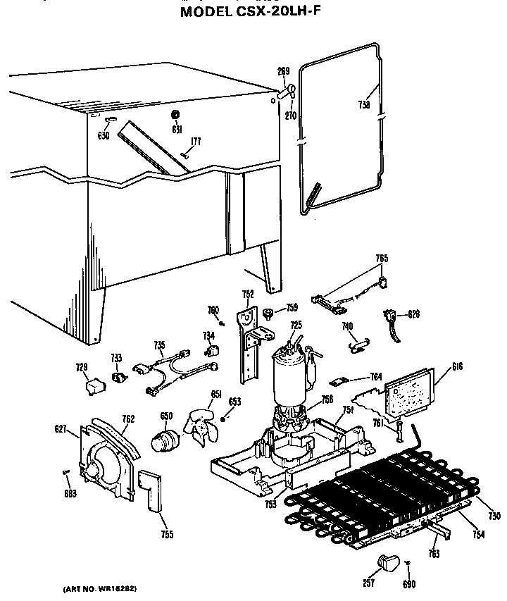 Hotpoint CSX20LHF unit parts diagram