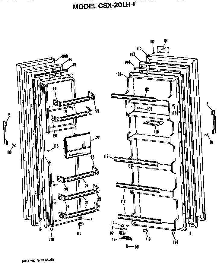 Hotpoint CSX20LHF doors diagram