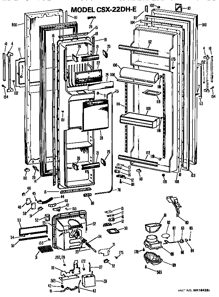 Hotpoint CSX22DHE doors diagram
