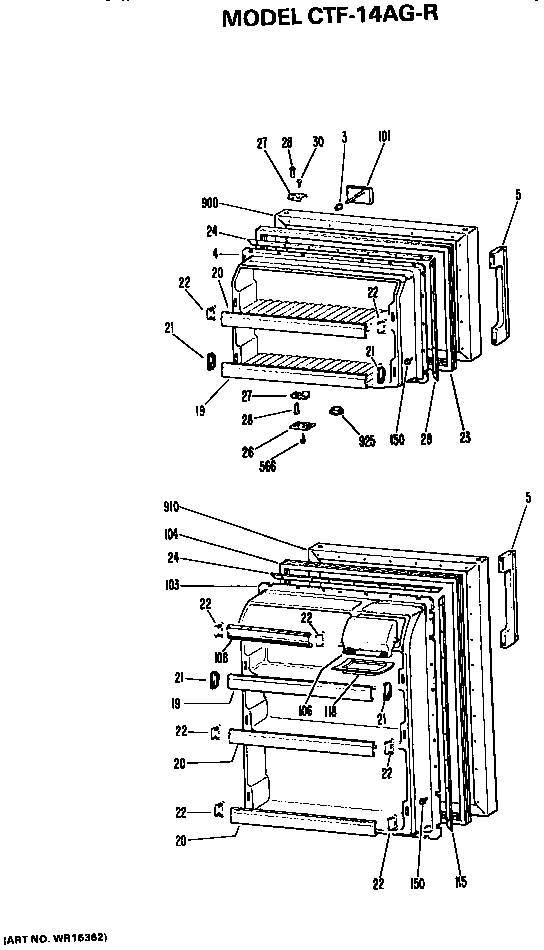Hotpoint CTF14AGRL doors diagram