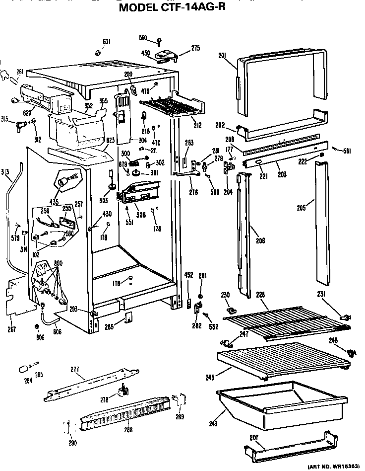 Hotpoint CTF14AGRL cabinet parts diagram