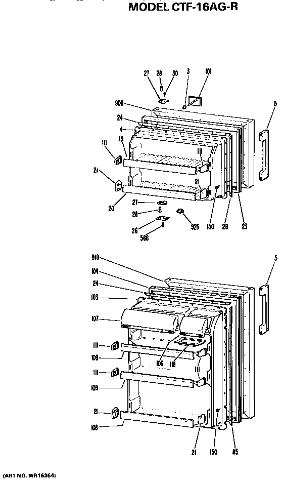Hotpoint CTF16AGRL doors diagram
