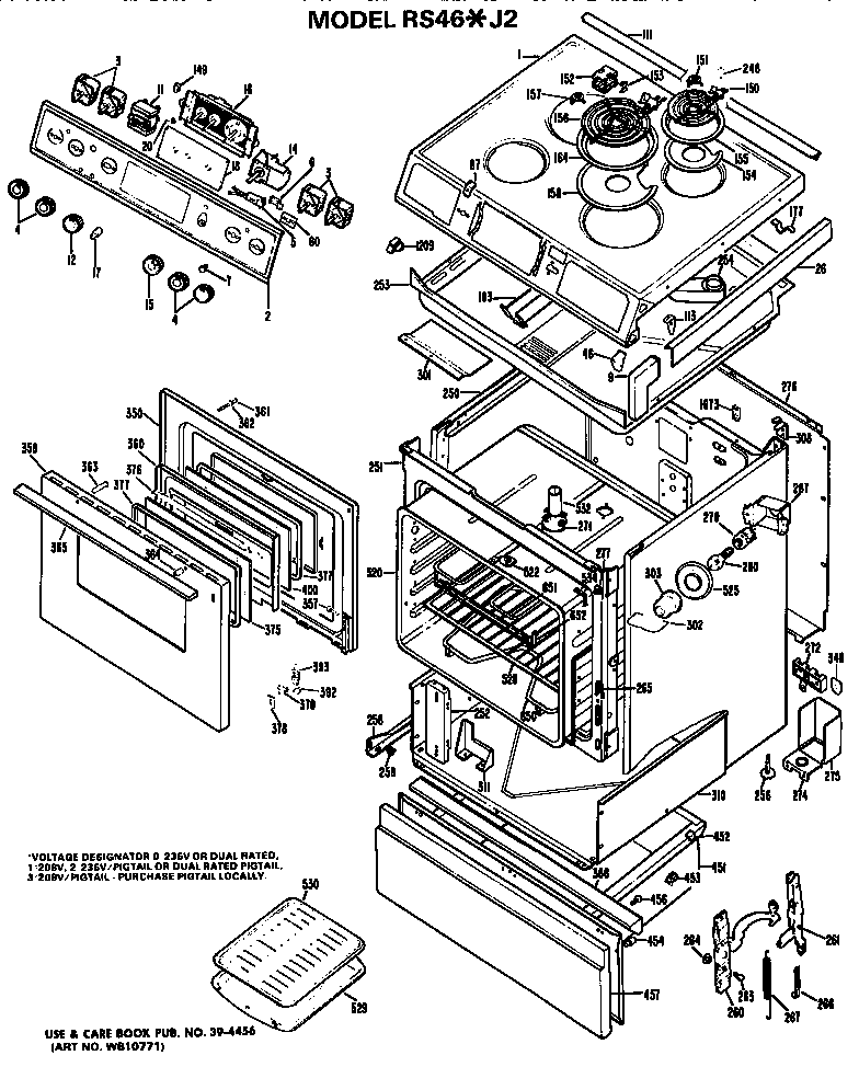 Hotpoint RS46*J2 replacement parts diagram
