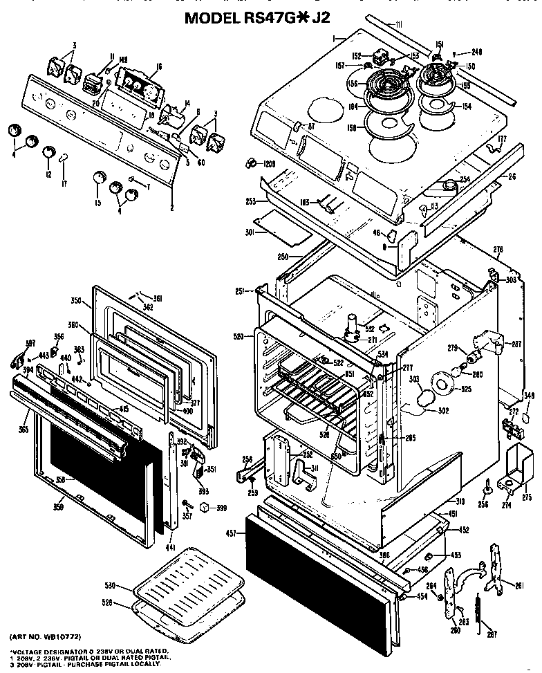 Hotpoint RS47G*J2 replacement parts diagram