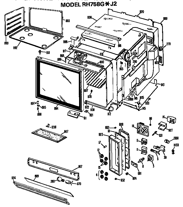 Hotpoint RH758G*J2 microwave diagram
