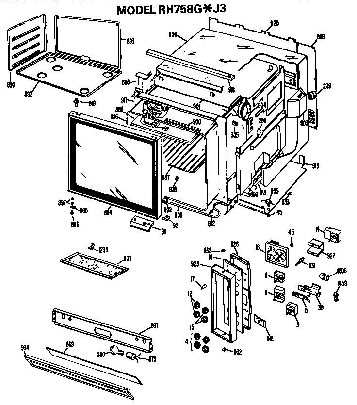 Hotpoint RH758G*J3 microwave diagram
