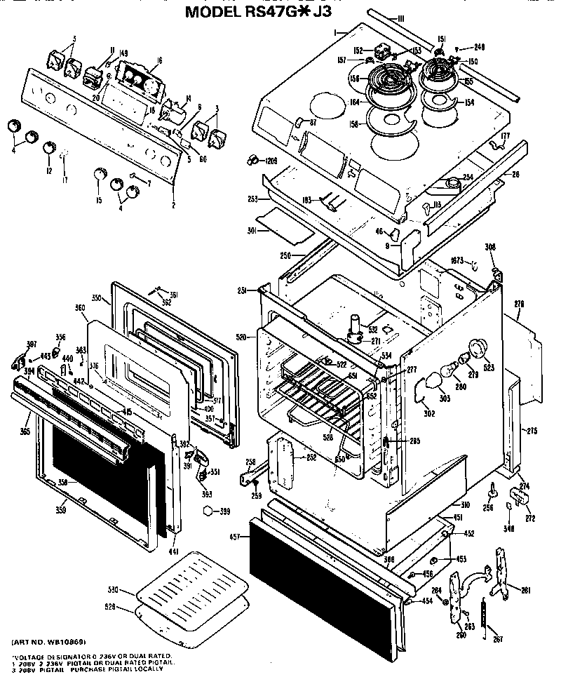 Hotpoint RS47G*J3 replacement parts diagram