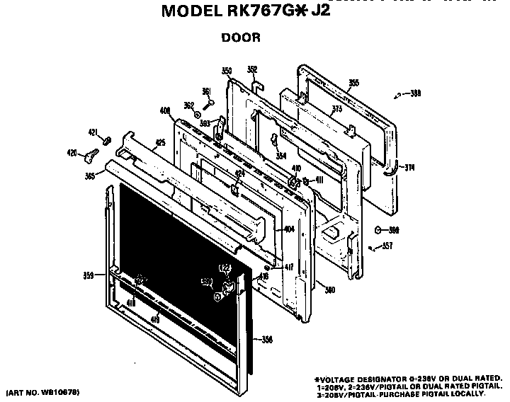 Hotpoint RK767G*J2 door diagram