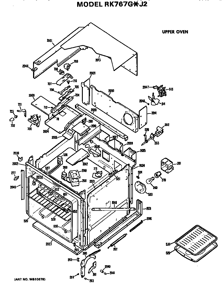 Hotpoint RK767G*J2 upper oven diagram