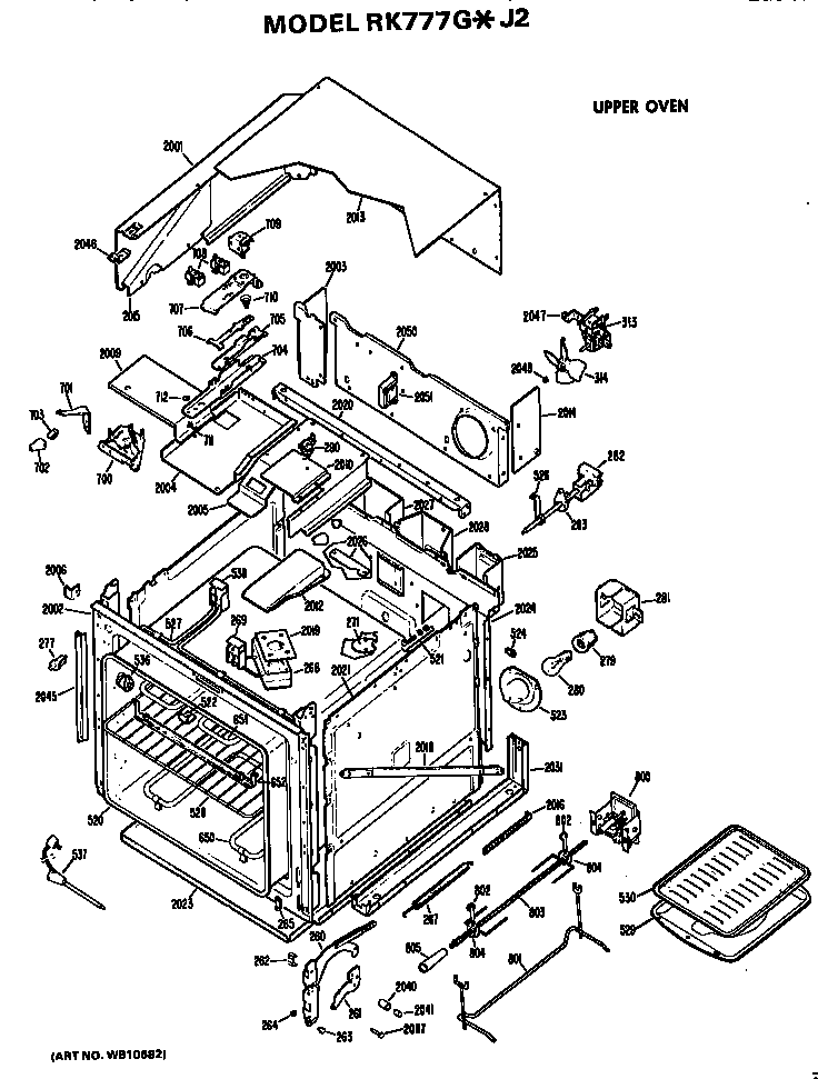 Hotpoint RK777G*J2 upper oven diagram