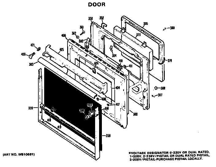 Hotpoint RK777G*J2 door diagram
