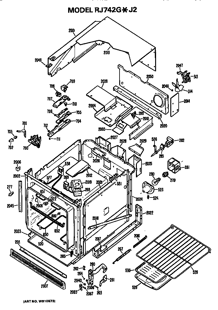 Hotpoint RJ742G*J2 main body diagram