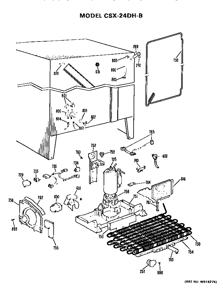 Hotpoint CSX24DHB unit parts diagram