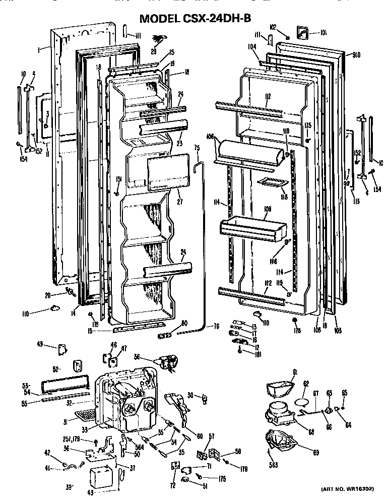 Hotpoint CSX24DHB doors diagram