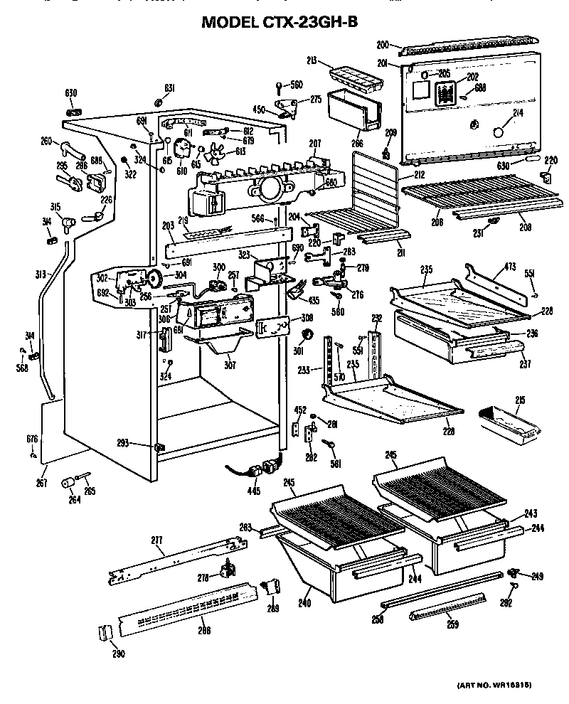 Hotpoint CTX23GHB cabinet parts diagram