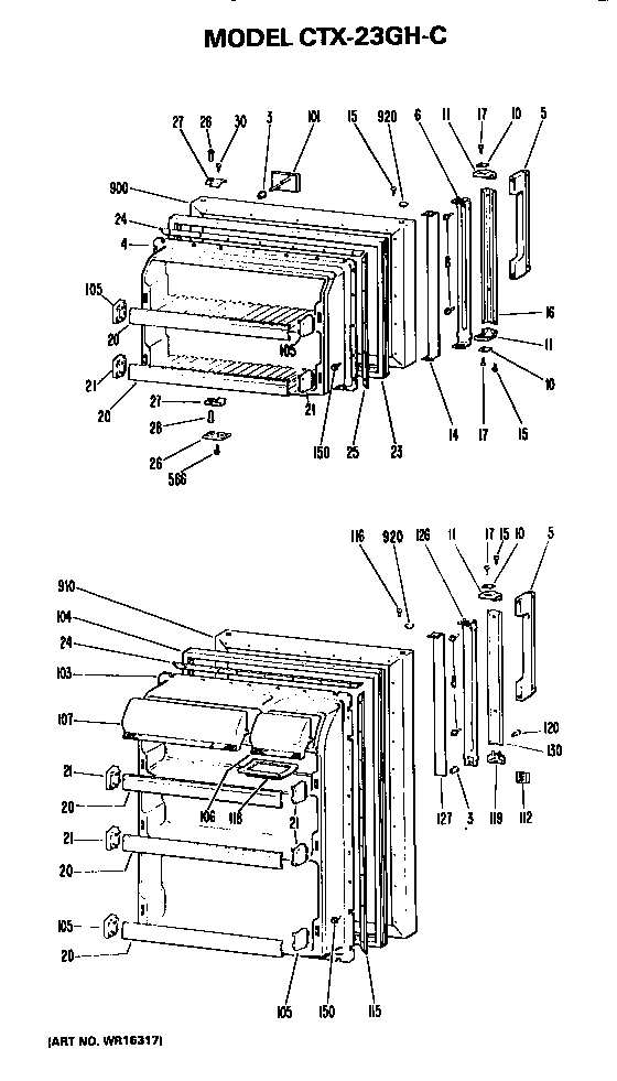 Hotpoint CTX23GHC doors diagram