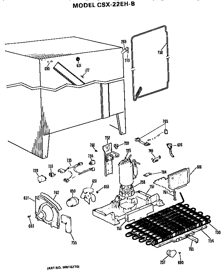 Hotpoint CSX22EHB unit parts diagram