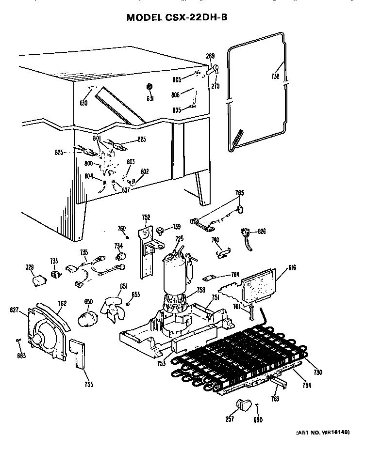 Hotpoint CSX22DHB unit parts diagram