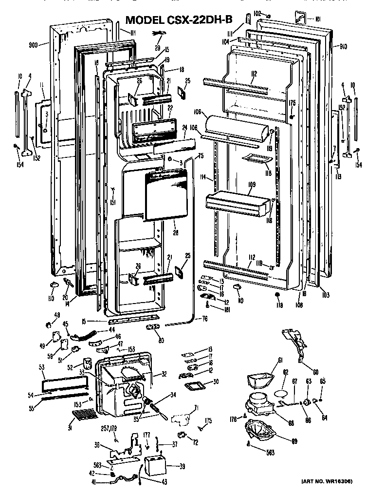 Hotpoint CSX22DHB doors diagram