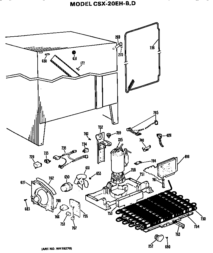 Hotpoint CSX20EHD unit parts diagram