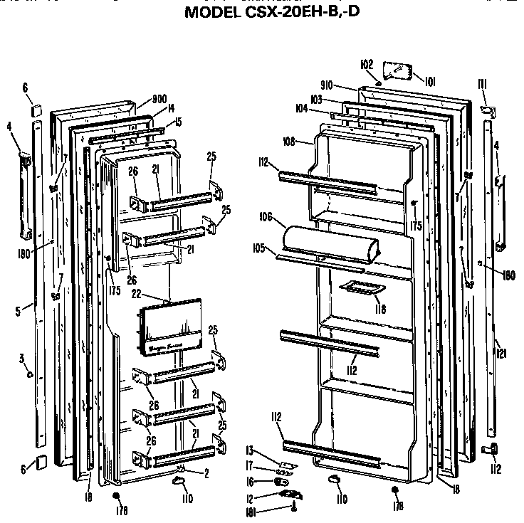 Hotpoint CSX20EHD doors diagram