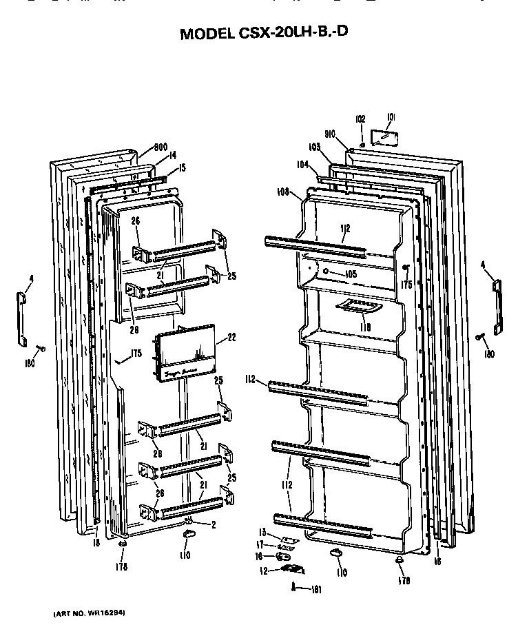 Hotpoint CSX20LHD doors diagram