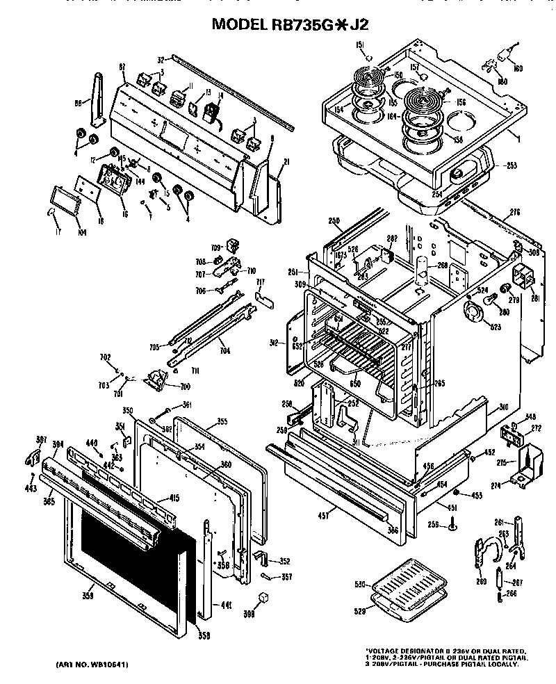 Hotpoint RB735G*J2 replacement parts diagram