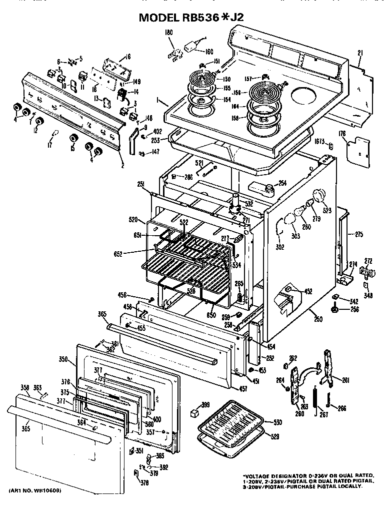 Hotpoint RB536*J2 replacement parts diagram