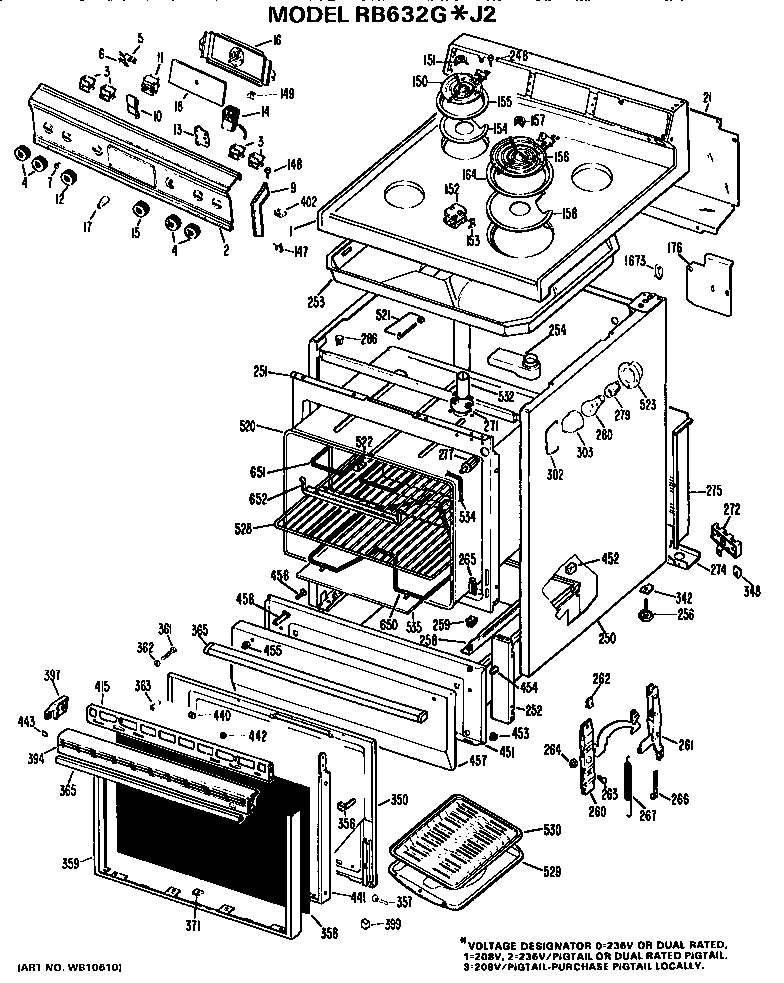 Hotpoint RB632G*J2 replacement parts diagram
