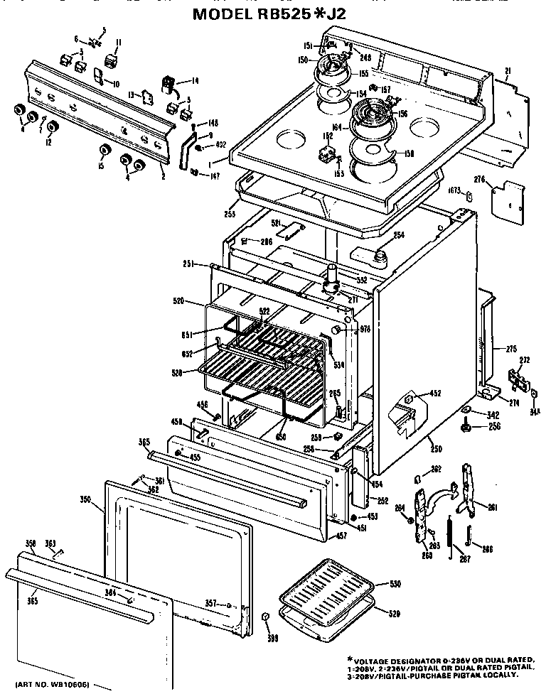 Hotpoint RB525*J2 replacement parts diagram