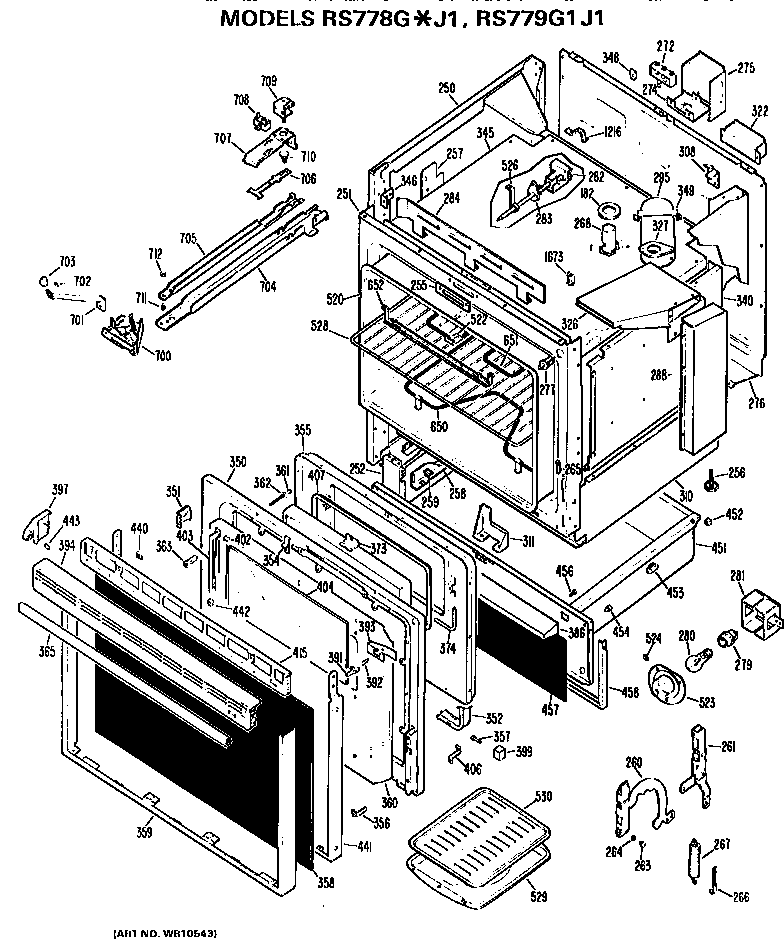Hotpoint RS778G*J1 main body diagram