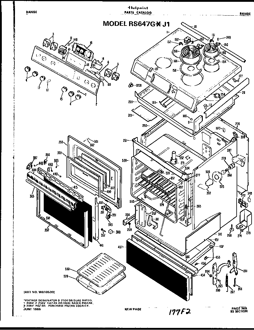 Hotpoint RS647G*J1 replacement parts diagram