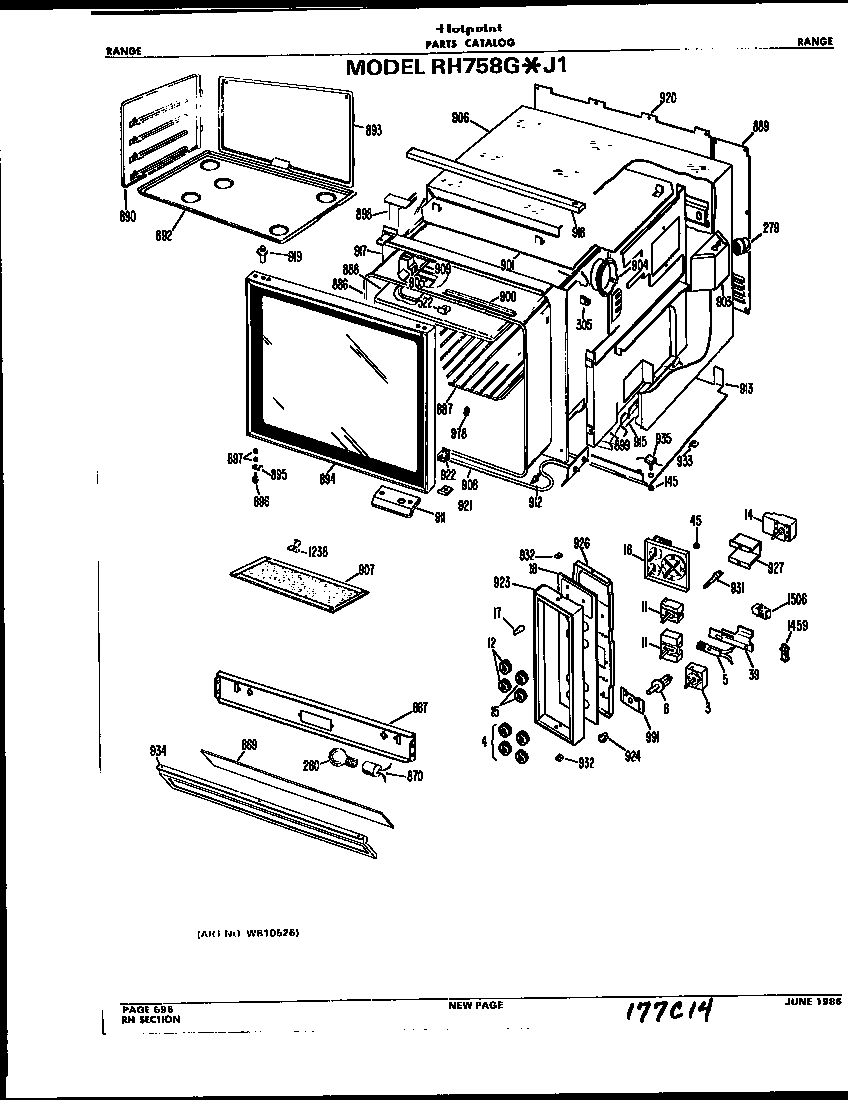 Hotpoint RH758G*J1 microwave diagram