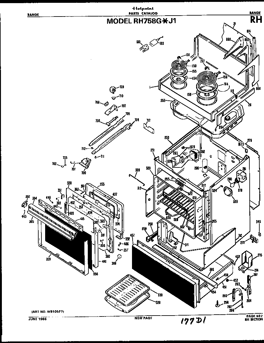 Hotpoint RH758G*J1 main body diagram
