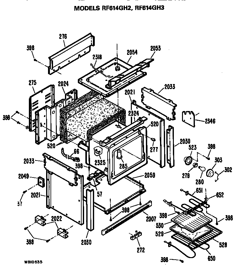 Hotpoint RF614GH2 main body diagram