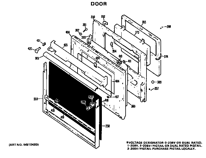 Hotpoint RK747G*J1 door diagram
