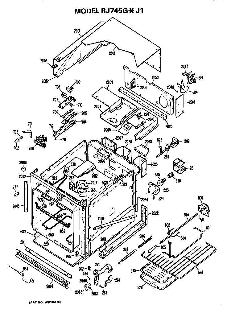 Hotpoint RJ745G*J1 built-in oven diagram