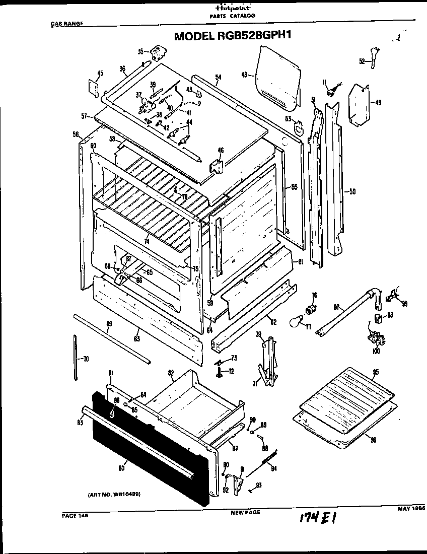 Hotpoint RGB528GPH1 oven diagram